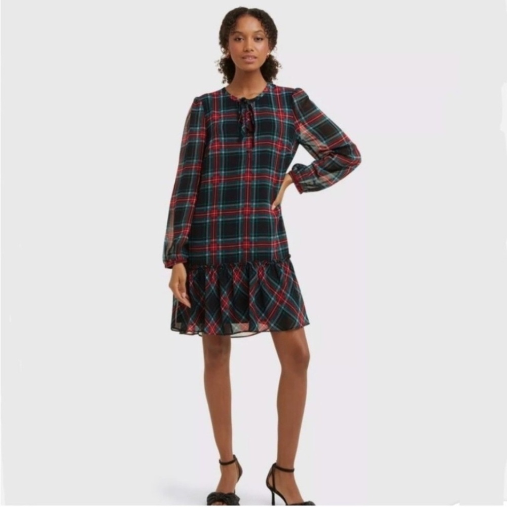 Draper James Red Green Tartan Plaid Drop Waist Dress XXL NWT Holiday